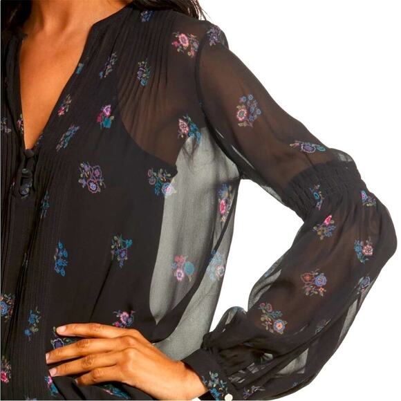 EUC Veronica Beard “Alden” Floral Silk Smocked Waist Dress size 6 - Picture 2 of 7